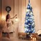 Costway 6FT Tinsel Tree Slim Pencil Christmas Tree Silver Champagne Goldblue
